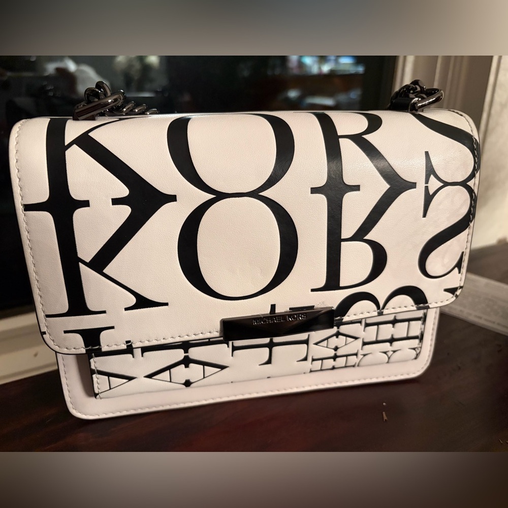Michael Kors NWT Black and White Leather Crossbody Purse